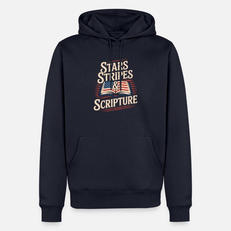 Stars, Stripes & Scripture Lightblessed - Perfekte - Männer Premium Bio Hoodie - Navy