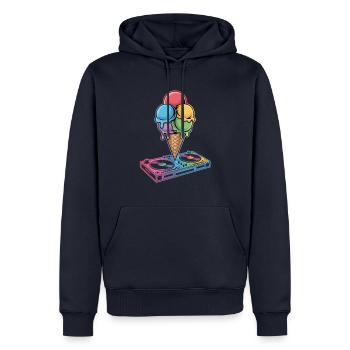 Dj Cream Turntable Artwork - Sweat à capuche Premium bio Homme - bleu marine - Devant - Nico (187cm)