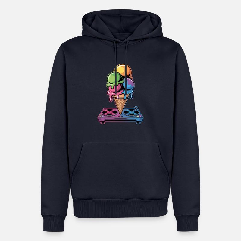 DJ Eiscreme Beats Musik Spaß - Männer Premium Bio Hoodie - Navy