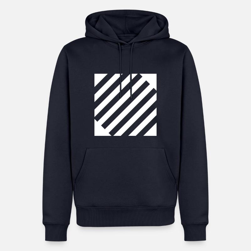 Lignes Traits Zebra - Sweat à capuche Premium bio Homme - bleu marine