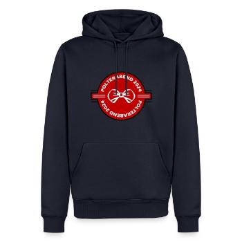 Polterabend 2024 - Männer Premium Bio Hoodie - Navy - Vorne - Nico (187cm)