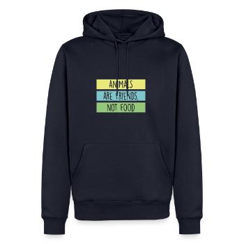 Les animaux sont des amis et non de la nourriture - Sweat à capuche Premium bio Homme - bleu marine - Devant - Nico (187cm)