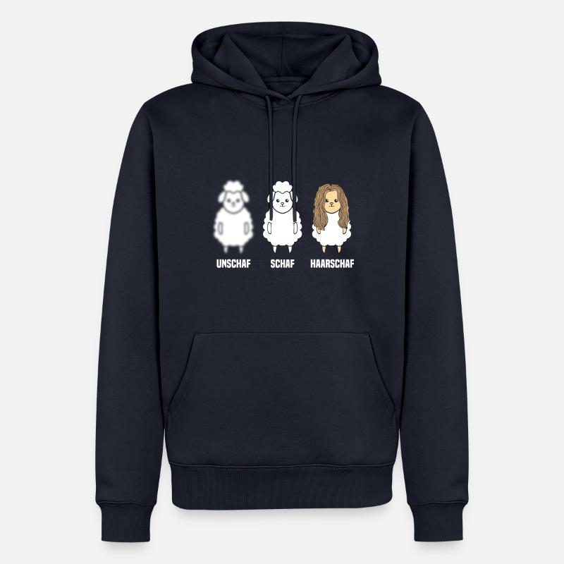 Schaf Unschaf Haarschaf - Männer Premium Bio Hoodie - Navy