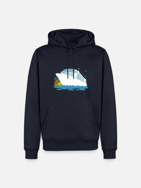 Kreuzfahrt, Kreuzfahrtschiff, Schiffsreise - Männer Premium Bio Hoodie - Navy