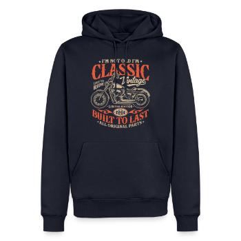 Millésime 1961 Born Moto Cadeau d’anniversaire - Sweat à capuche Premium bio Homme - bleu marine - Devant - Nico (187cm)