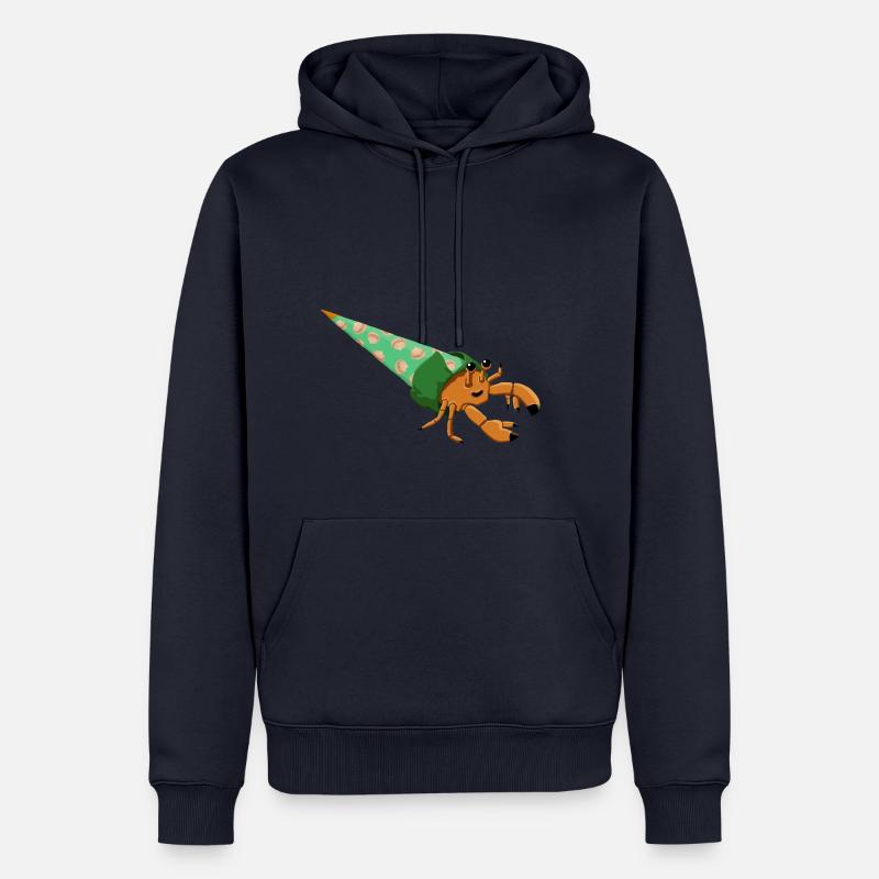 Cône d’école de bernard-l’ermite - Sweat à capuche Premium bio Homme - bleu marine