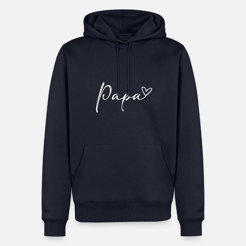 Papa Papi Dad Daddy Herz Liebe Geschenk Verkündung - Männer Premium Bio Hoodie - Navy