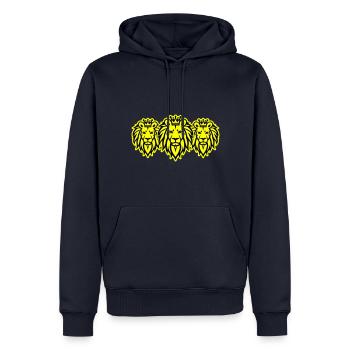 Löwen Team Krone - Männer Premium Bio Hoodie - Navy - Vorne - Nico (187cm)