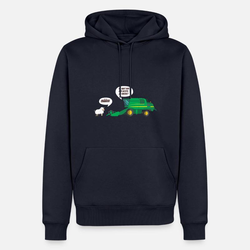 Mähdrescher Diskussion mit Schaf - Männer Premium Bio Hoodie - Navy