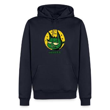 A Green Sleeping Leprechaun with Moon and Stars - Men’s Premium Organic Hoodie - navy - Front - Nico (187cm)