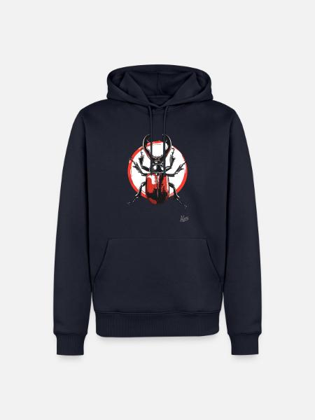Cooler und großer Hirschkäfer - Männer Premium Bio Hoodie - Navy