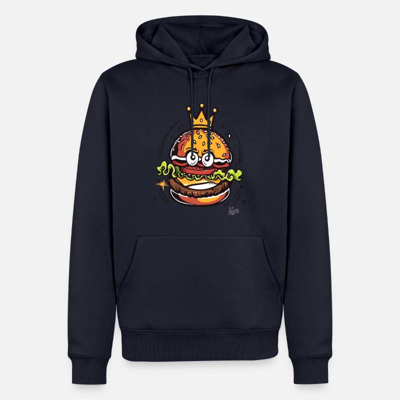 König mit einer Krone Burger - Männer Premium Bio Hoodie - Navy