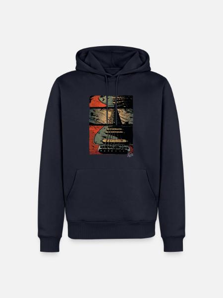 Zoom auf die Gitarre - Männer Premium Bio Hoodie - Navy