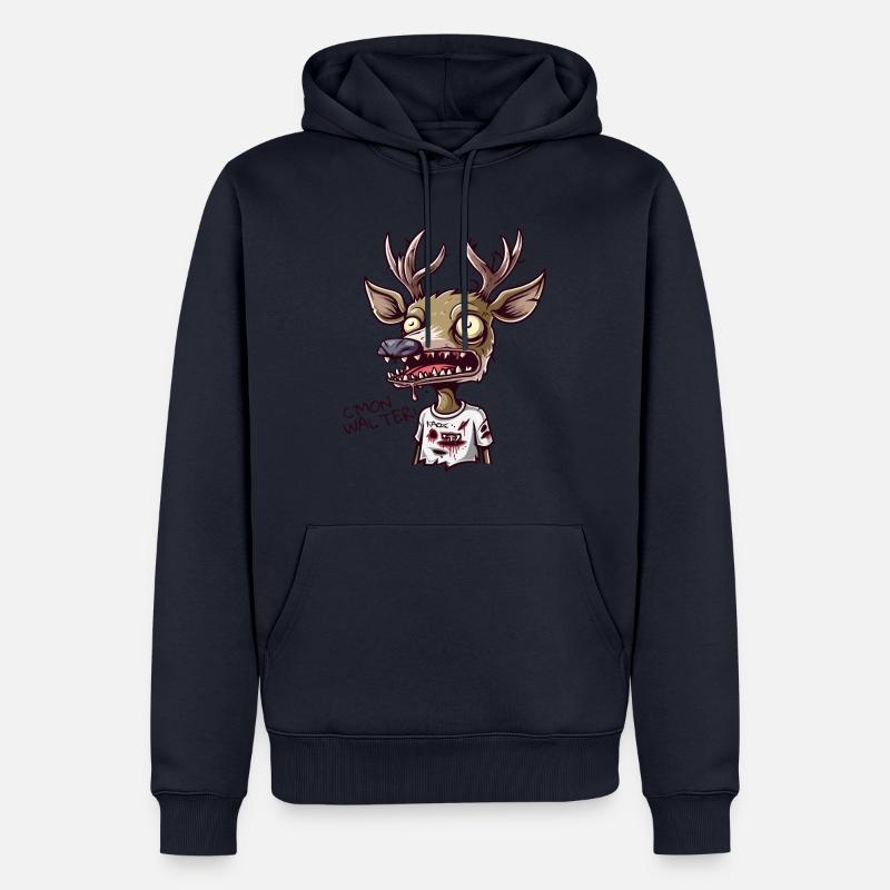 Un renne complètement épuisé demande plus à Walter - Sweat à capuche Premium bio Homme - bleu marine
