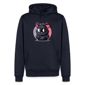 Lapin drôle avec des lunettes de ski - Sweat à capuche Premium bio Homme - bleu marine - Devant - Nico (187cm)