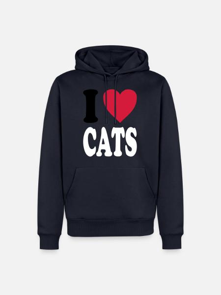 I love CATS - Men’s Premium Organic Hoodie - navy