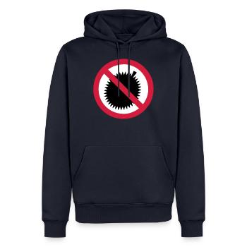 NO Durian Fruit Sign - Men’s Premium Organic Hoodie - navy - Front - Nico (187cm)