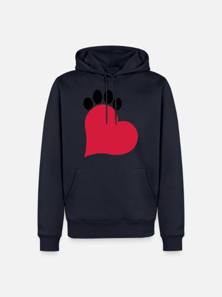 Hart en pootkat - Mannen Premium Bio hoodie - navy