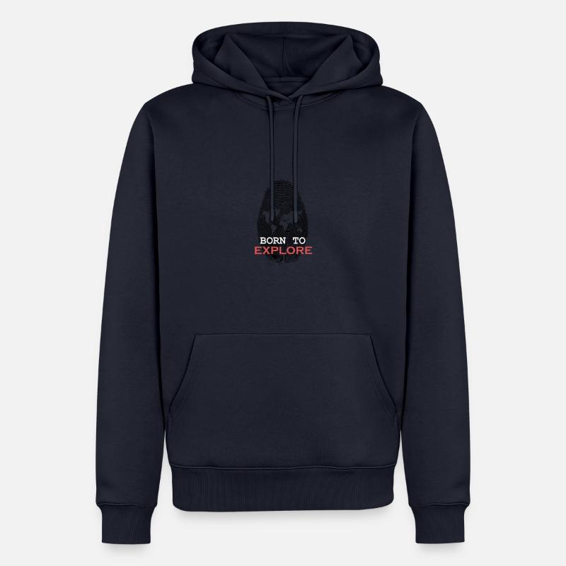 born to explore - Männer Premium Bio Hoodie - Navy