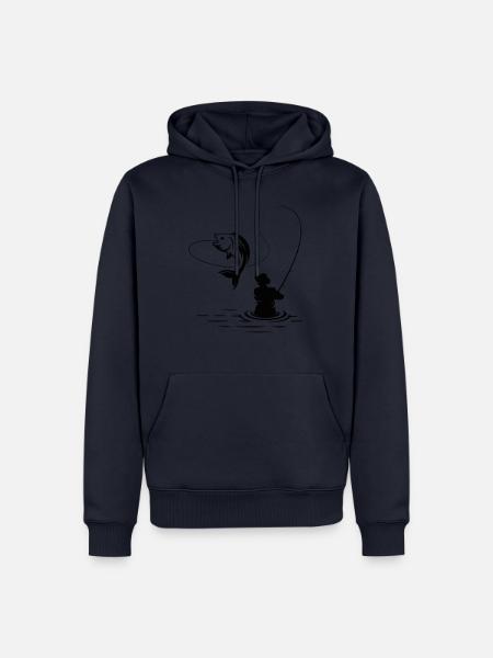 Angeln Angler Biss - Männer Premium Bio Hoodie - Navy
