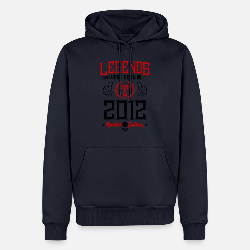 Born dans 2012 Legends - Sweat à capuche Premium bio Homme - bleu marine