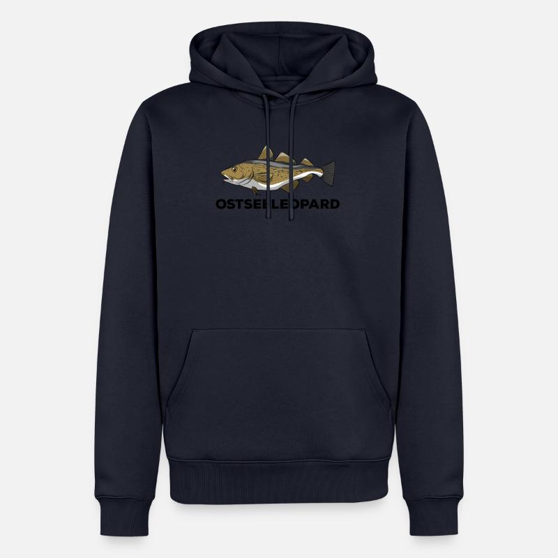 Morue de la morue Baltic léopard cadeau - Sweat à capuche Premium bio Homme - bleu marine