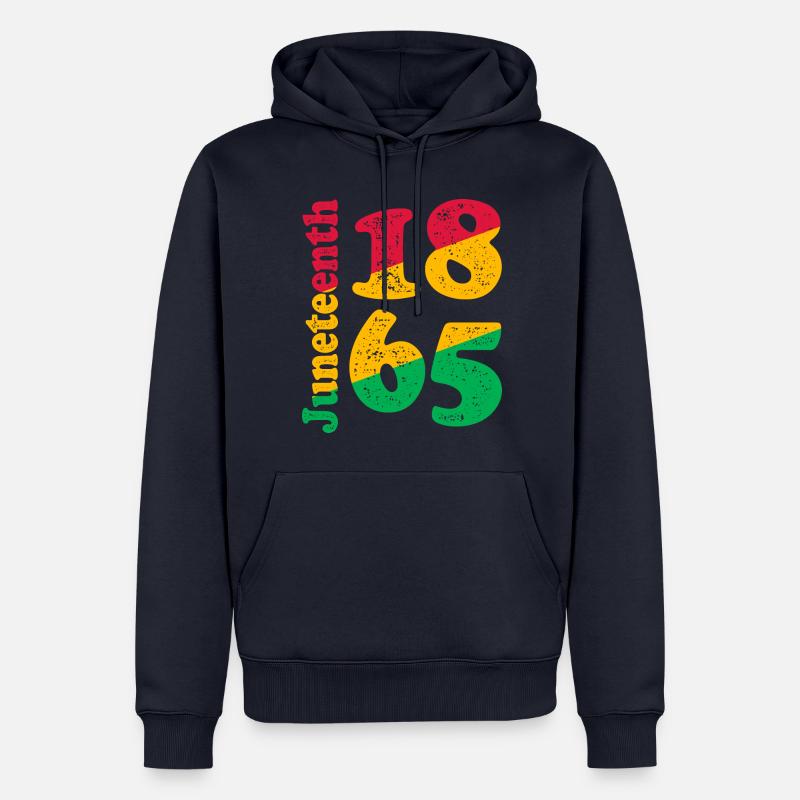 Juneteenth - Sweat à capuche Premium bio Homme - bleu marine