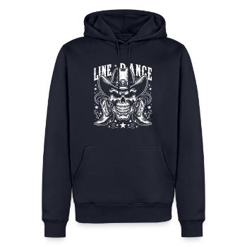 Crâne de danse en ligne avec stetson et bottes et lasso - Sweat à capuche Premium bio Homme - bleu marine - Devant - Nico (187cm)