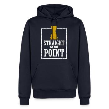 Schach - Direkt zum Punkt - Männer Premium Bio Hoodie - Navy - Vorne - Nico (187cm)