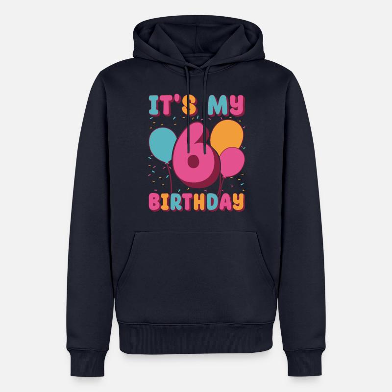 C’est mon 6e anniversaire - Sweat à capuche Premium bio Homme - bleu marine
