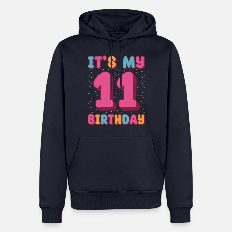 C’est mon 11e anniversaire - Sweat à capuche Premium bio Homme - bleu marine