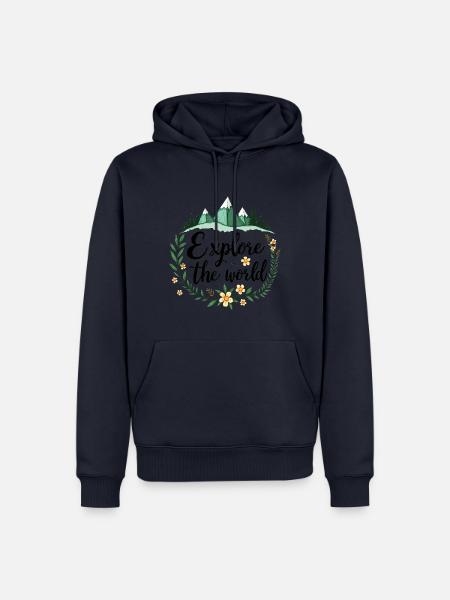 Naturdesign für Abenteurer - Männer Premium Bio Hoodie - Navy