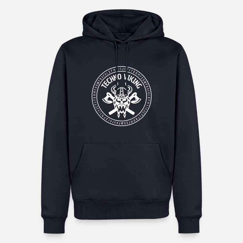 TECHNO-WIKINGER - Männer Premium Bio Hoodie - Navy