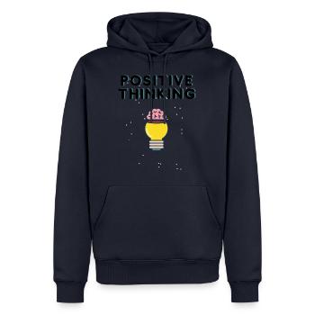 Positive Thinking - Männer Premium Bio Hoodie - Navy - Vorne - Nico (187cm)