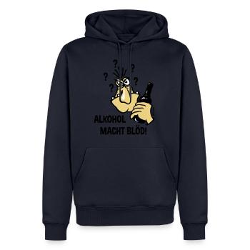 Alkohol Macht Blöd! (Karikatur / 3C) - Männer Premium Bio Hoodie - Navy - Vorne - Nico (187cm)
