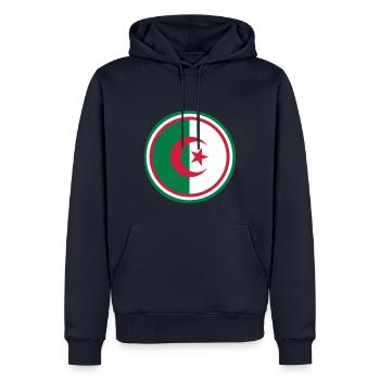 Algérie - Sweat à capuche Premium bio Homme - bleu marine - Devant - Nico (187cm)
