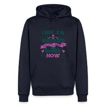 Women Divorce - Men’s Premium Organic Hoodie - navy - Front - Nico (187cm)