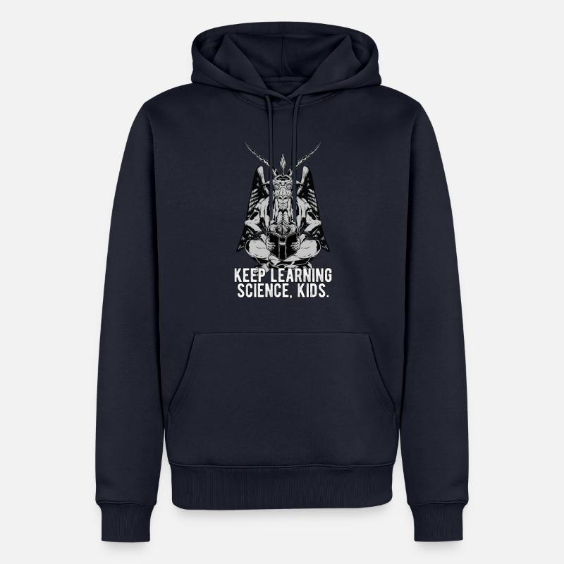 Baphomet Keep learning science Mème - Sweat à capuche Premium bio Homme - bleu marine