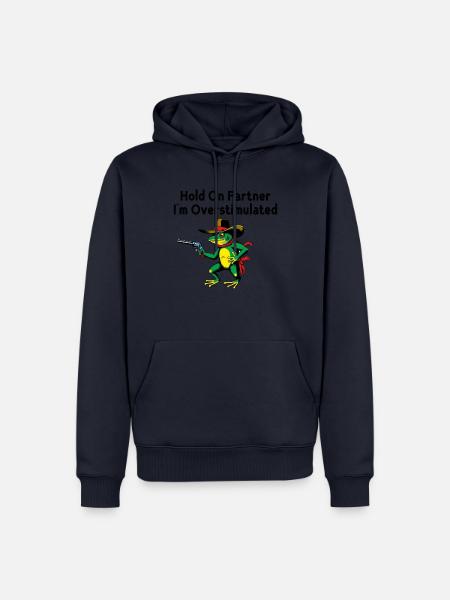 Warte, Partner. Ich bin überreizt - Männer Premium Bio Hoodie - Navy