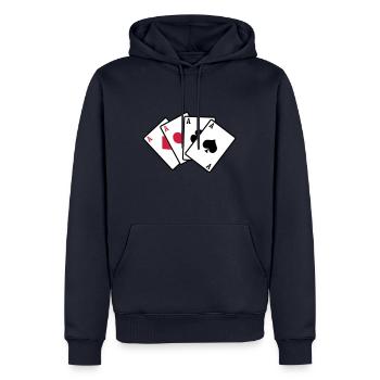 poker cards - Männer Premium Bio Hoodie - Navy - Vorne - Nico (187cm)