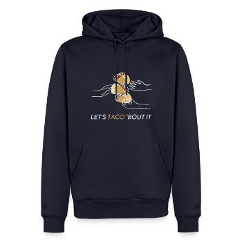 Let’s Taco Bout It - Männer Premium Bio Hoodie - Navy - Vorne - Nico (187cm)