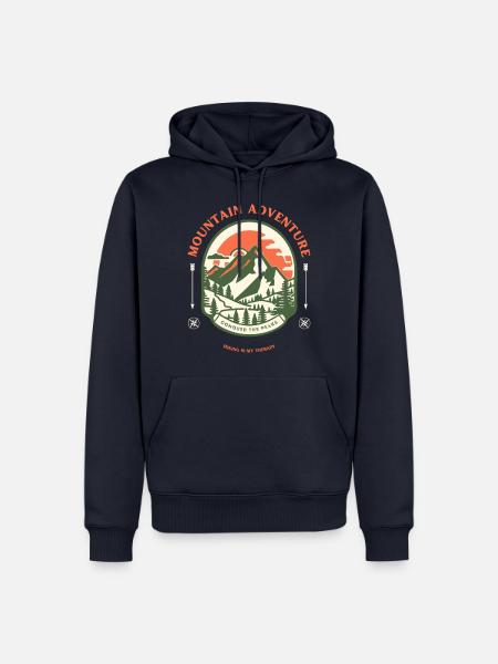 Hiking is my therapy - Männer Premium Bio Hoodie - Navy