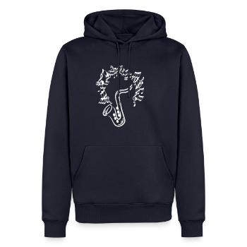 Musiknoten Musik Musiker Notenschlüssel Noten - Männer Premium Bio Hoodie - Navy - Vorne - Nico (187cm)