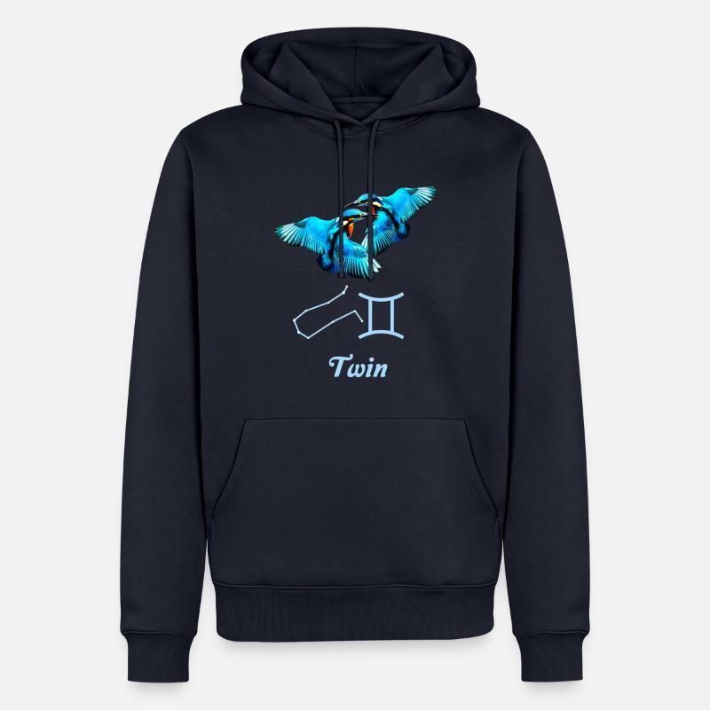 Sternzeichen Zwilling, Eisvogel, Sternenbild - Männer Premium Bio Hoodie - Navy