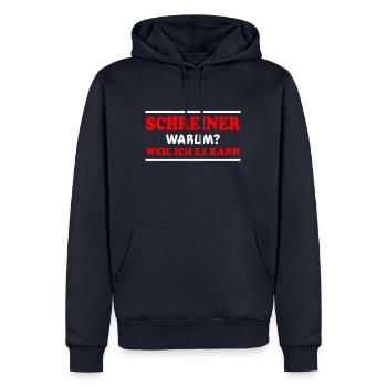 Schreiner Spruch Beruf Lustiges Schreiner Geschenk - Männer Premium Bio Hoodie - Navy - Vorne - Nico (187cm)