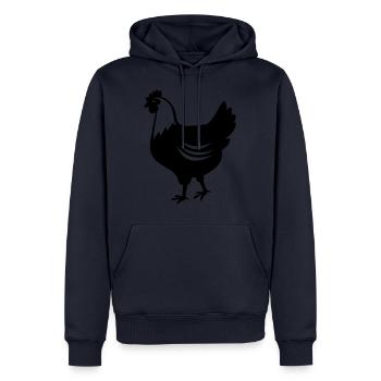 Huhn - Henne - Männer Premium Bio Hoodie - Navy - Vorne - Nico (187cm)