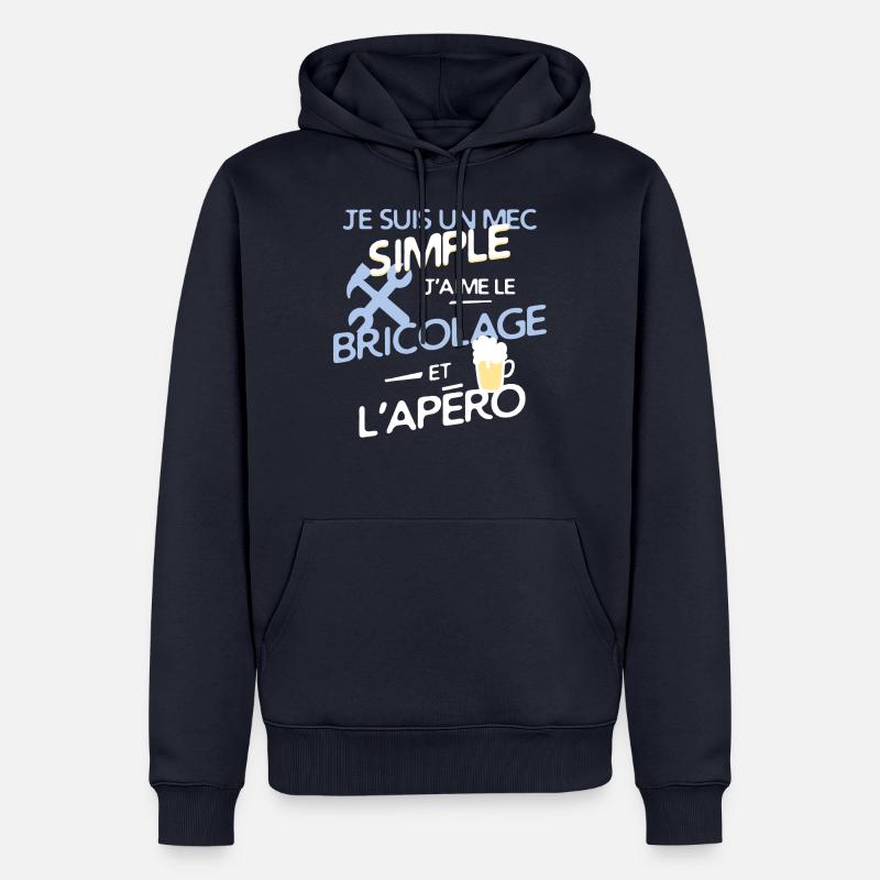Bricolage - un mec simple - Sweat à capuche Premium bio Homme - bleu marine