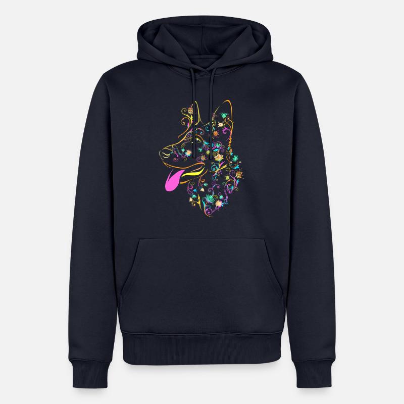 Été fleur de berger - Sweat à capuche Premium bio Homme - bleu marine