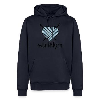 Stricklies'l - Männer Premium Bio Hoodie - Navy - Vorne - Nico (187cm)