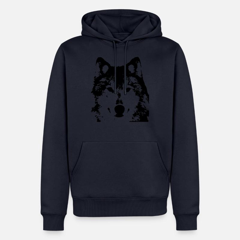 Wolf Plott - Männer Premium Bio Hoodie - Navy